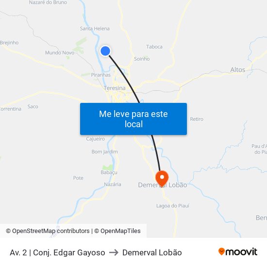 Av. 2 | Conj. Edgar Gayoso to Demerval Lobão map