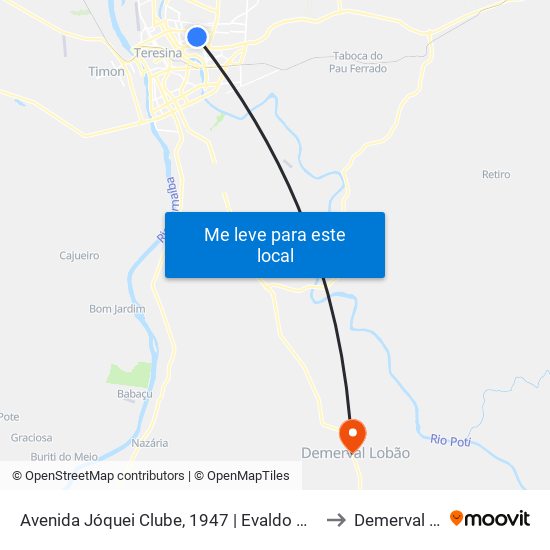 Avenida Jóquei Clube, 1947 | Evaldo Matos Imoboliária to Demerval Lobão map