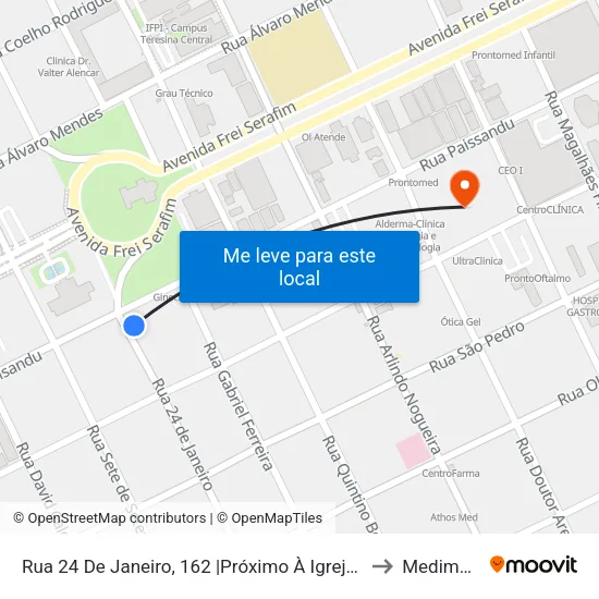 Rua 24 De Janeiro, 162 |Próximo À Igreja São Benedito to Medimagem map