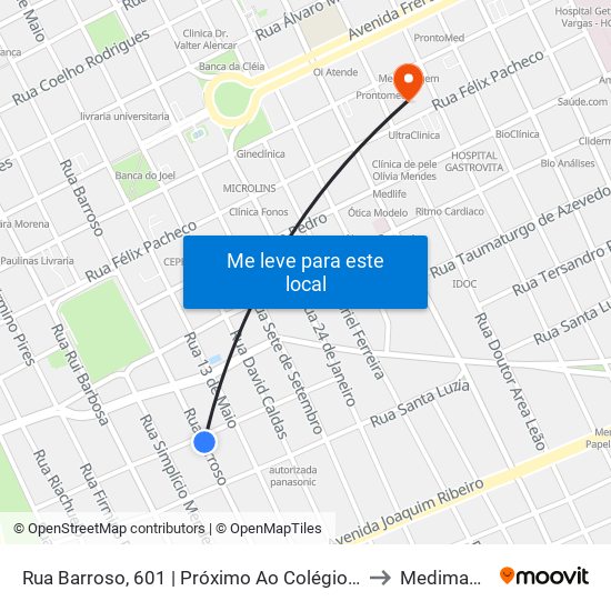 Rua Barroso, 601 | Próximo Ao Colégio Séculos to Medimagem map