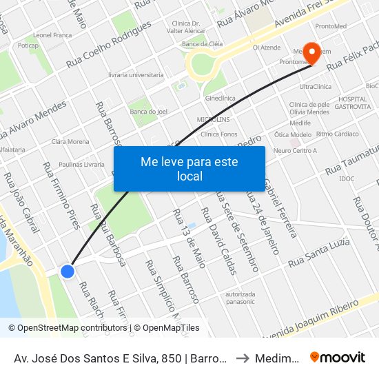 Av. José Dos Santos E Silva, 850 | Barroso Construções to Medimagem map