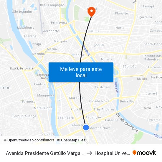 Avenida Presidente Getúlio Vargas, 2486 | Jelta to Hospital Universitário map