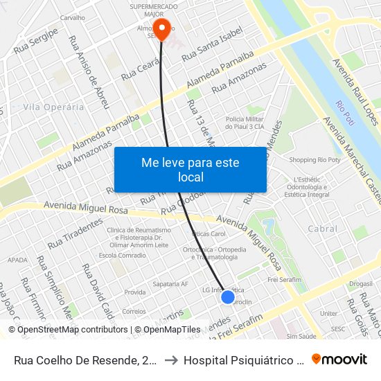 Rua Coelho De Resende, 235 | Coxinha No Cone to Hospital Psiquiátrico Areolino De Abreu map