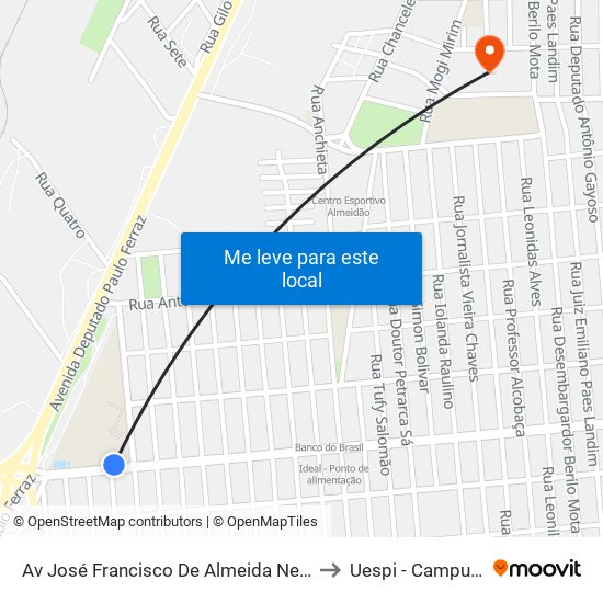 Av José Francisco De Almeida Neto, 1869 | Fundação Bradesco to Uespi - Campus Clóvis Moura map