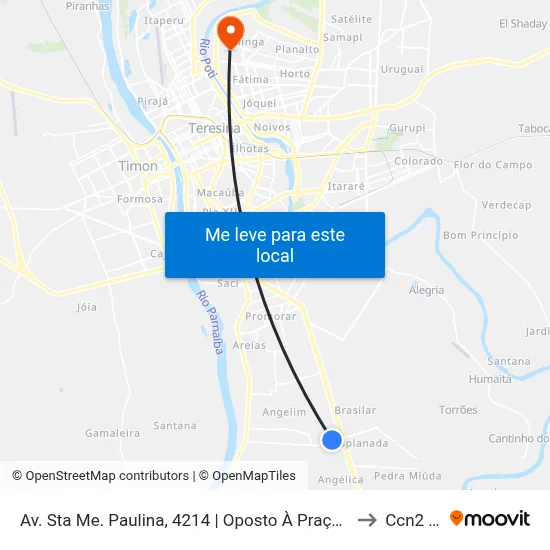 Av. Sta Me. Paulina, 4214 | Oposto À Praça Do Esplanada to Ccn2 Ufpi map