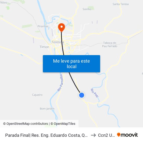 Parada Final| Res. Eng. Eduardo Costa, Quadra Q to Ccn2 Ufpi map