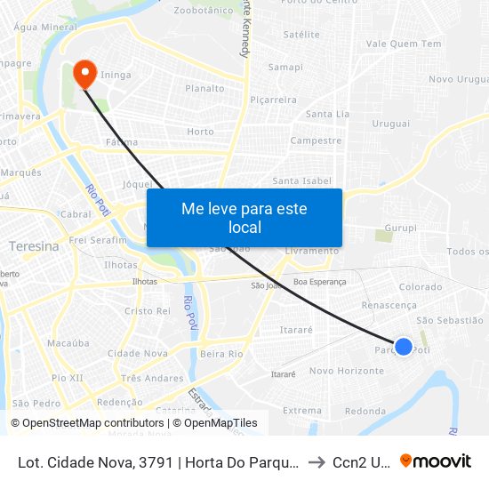 Lot. Cidade Nova, 3791 | Horta Do Parque Poti to Ccn2 Ufpi map