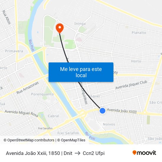 Avenida João Xxiii, 1850 | Dnit to Ccn2 Ufpi map