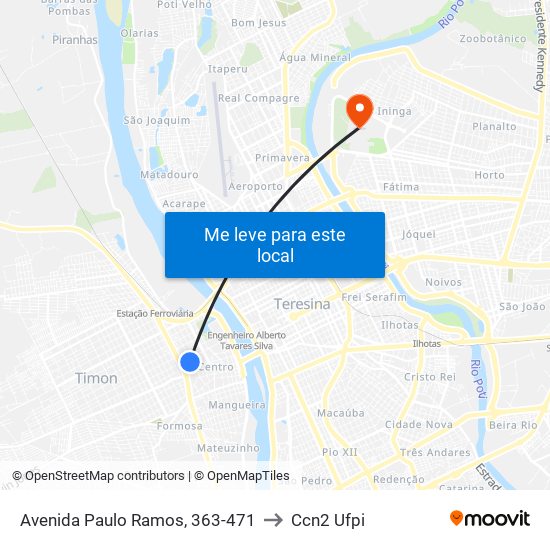 Avenida Paulo Ramos, 363-471 to Ccn2 Ufpi map