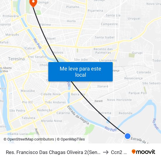 Res. Francisco Das Chagas Oliveira 2(Sent. Centro) to Ccn2 Ufpi map