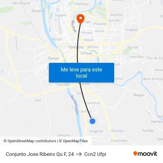 Conjunto Jose Ribeiro Qu F, 24 to Ccn2 Ufpi map