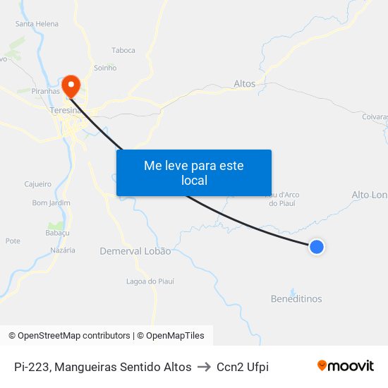 Pi-223, Mangueiras Sentido Altos to Ccn2 Ufpi map