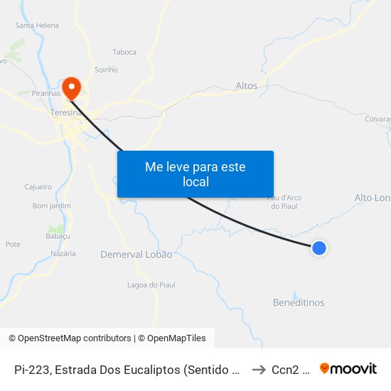 Pi-223, Estrada Dos Eucaliptos (Sentido Beneditinos) to Ccn2 Ufpi map