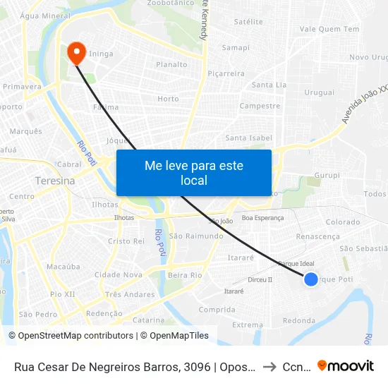 Rua Cesar De Negreiros Barros, 3096 | Oposto À Cmei Cíntia Medeiros De Oliveira to Ccn2 Ufpi map