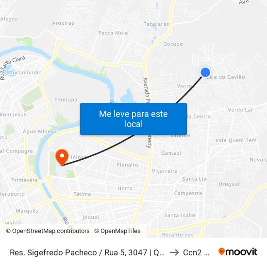 Res. Sigefredo Pacheco / Rua 5, 3047 | Quadra O to Ccn2 Ufpi map