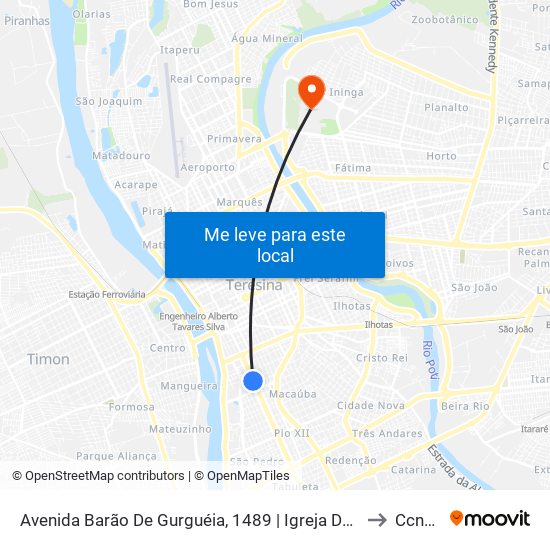 Avenida Barão De Gurguéia, 1489 | Igreja Da Vermelha (Intermunicipal) to Ccn2 Ufpi map