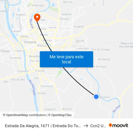 Estrada Da Alegria, 1671 | Entrada Do Torrões to Ccn2 Ufpi map