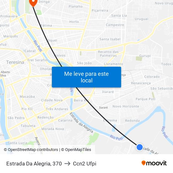 Estrada Da Alegria, 370 to Ccn2 Ufpi map