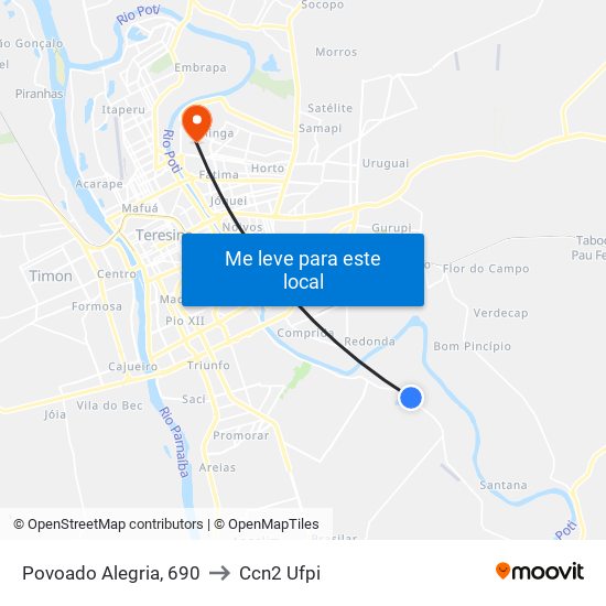 Povoado Alegria, 690 to Ccn2 Ufpi map