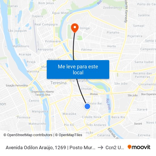 Avenida Odilon Araújo, 1269 | Posto Muralha to Ccn2 Ufpi map