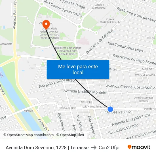 Avenida Dom Severino, 1228 | Terrasse to Ccn2 Ufpi map
