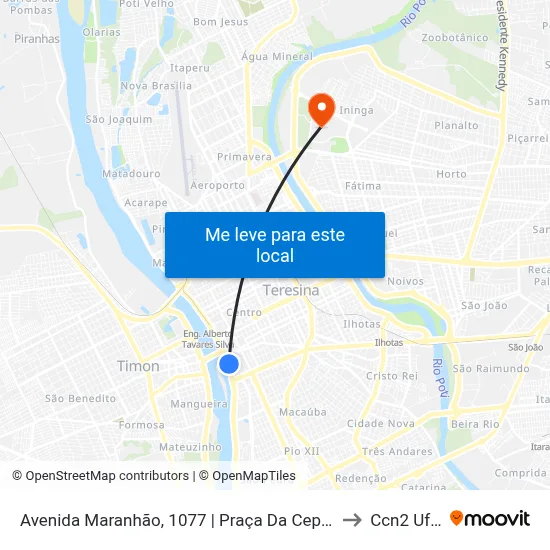 Avenida Maranhão, 1077 | Praça Da Cepisa to Ccn2 Ufpi map