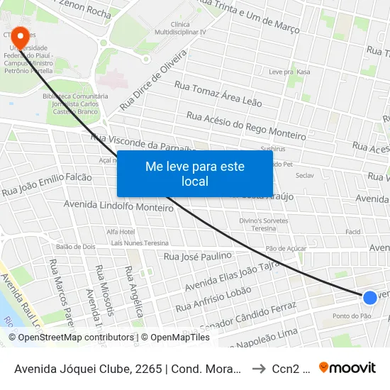 Avenida Jóquei Clube, 2265 | Cond. Morada Dos Orixás to Ccn2 Ufpi map