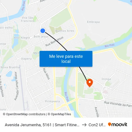 Avenida Jerumenha, 5161 | Smart Fitiness to Ccn2 Ufpi map
