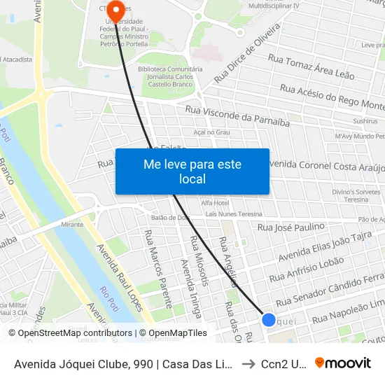 Avenida Jóquei Clube, 990 | Casa Das Linhas to Ccn2 Ufpi map