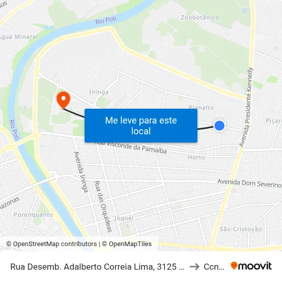 Rua Desemb. Adalberto Correia Lima, 3125 | Condomínio Solar Do Canindé to Ccn2 Ufpi map