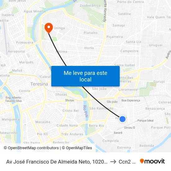 Av José Francisco De Almeida Neto, 1020 | Pop Shop to Ccn2 Ufpi map