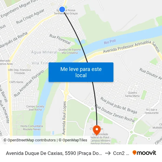 Avenida Duque De Caxias, 5590 |Praça Do Buenos Aires to Ccn2 Ufpi map