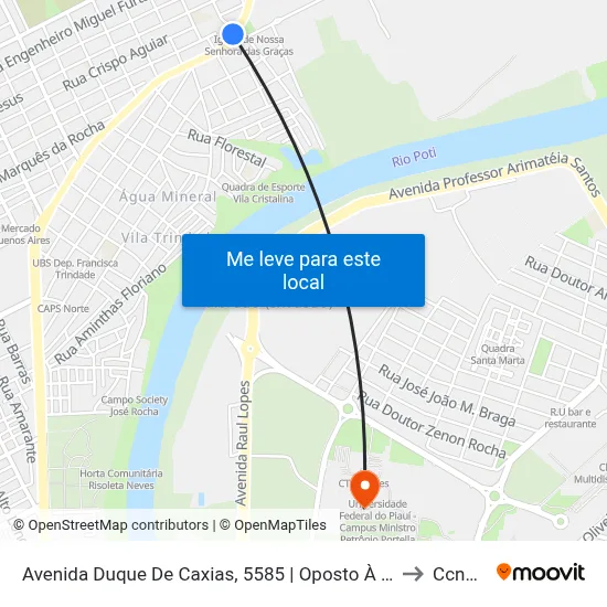 Avenida Duque De Caxias, 5585 | Oposto À Praça Do Buenos Aires to Ccn2 Ufpi map