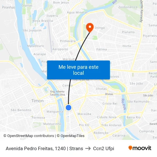 Avenida Pedro Freitas, 1240 | Strans to Ccn2 Ufpi map
