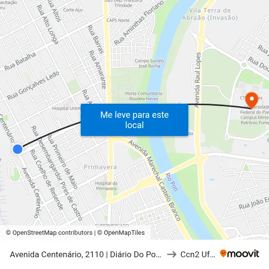 Avenida Centenário, 2110 | Diário Do Povo to Ccn2 Ufpi map