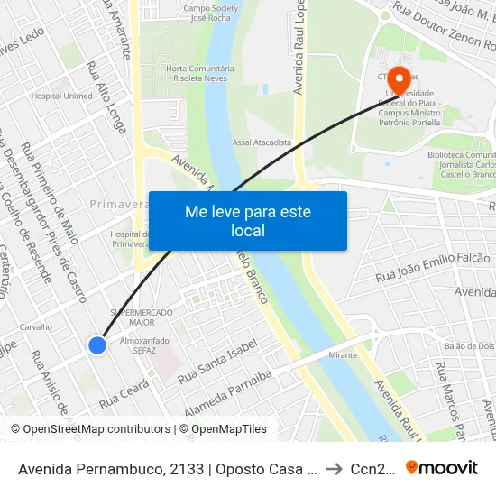 Avenida Pernambuco, 2133 | Oposto Casa Frederico Ozanam to Ccn2 Ufpi map