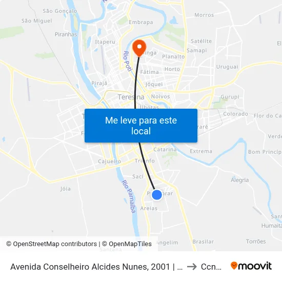Avenida Conselheiro Alcides Nunes, 2001 | U.E. Martins Napoleão to Ccn2 Ufpi map