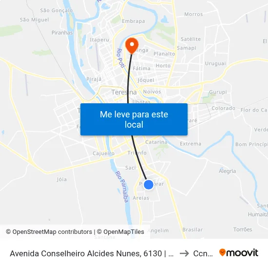 Avenida Conselheiro Alcides Nunes, 6130 | Oposto U.E. Martins Napoleão to Ccn2 Ufpi map