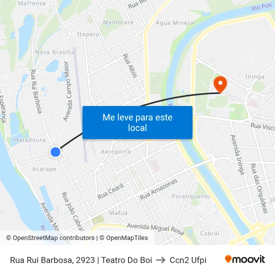 Rua Rui Barbosa, 2923 | Teatro Do Boi to Ccn2 Ufpi map
