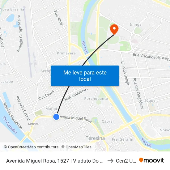Avenida Miguel Rosa, 1527 | Viaduto Do Mafuá to Ccn2 Ufpi map