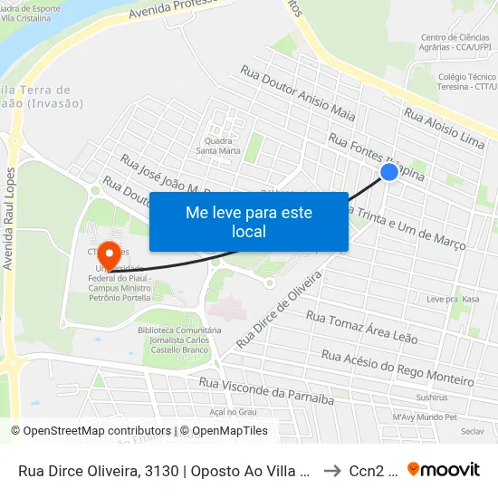 Rua Dirce Oliveira, 3130 | Oposto Ao Villa Bella Residence to Ccn2 Ufpi map