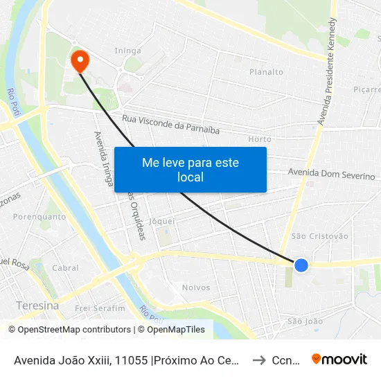 Avenida João Xxiii, 11055 |Próximo Ao Cemitério São Judas Tadeu to Ccn2 Ufpi map