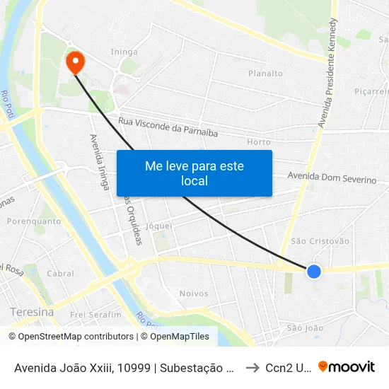 Avenida João Xxiii, 10999 | Subestação Jockey to Ccn2 Ufpi map