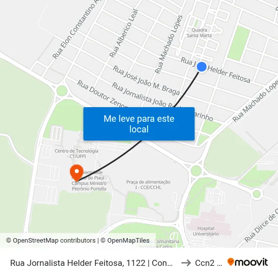 Rua Jornalista Helder Feitosa, 1122 | Cond. Santa Mônica to Ccn2 Ufpi map