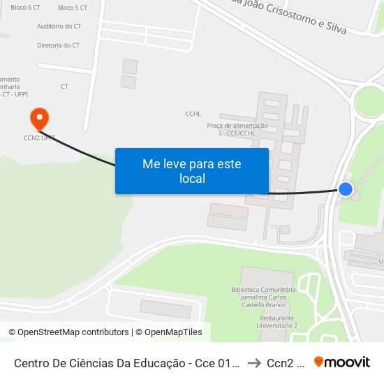 Centro De Ciências Da Educação - Cce 01| Acesso Hu to Ccn2 Ufpi map