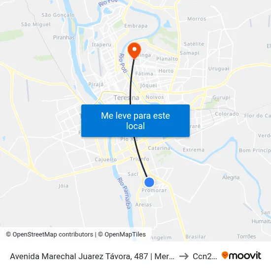 Avenida Marechal Juarez Távora, 487 | Mercado Do Parque Piauí to Ccn2 Ufpi map