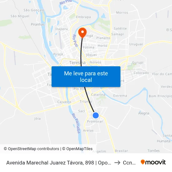 Avenida Marechal Juarez Távora, 898 | Oposto Ao Colégio São José to Ccn2 Ufpi map