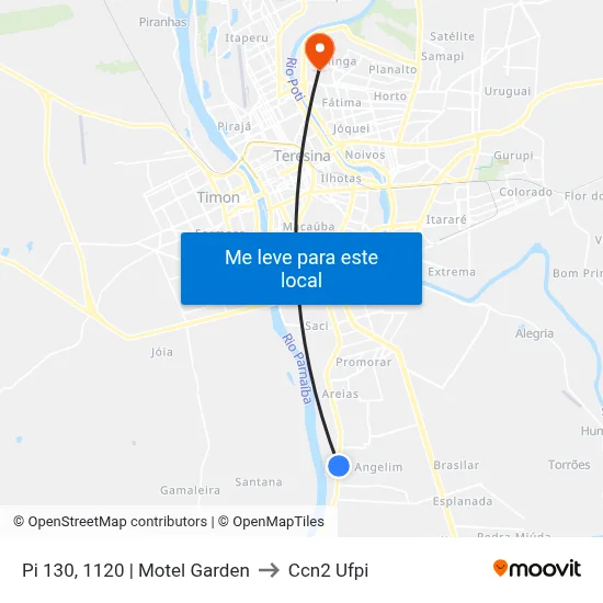 Pi 130, 1120 | Motel Garden to Ccn2 Ufpi map