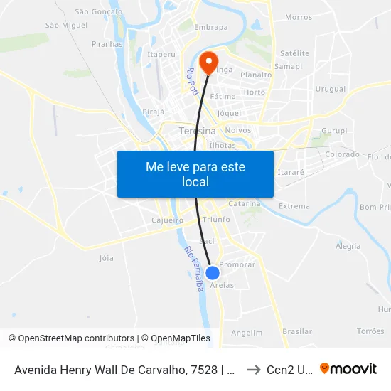 Avenida Henry Wall De Carvalho, 7528 | Ambev to Ccn2 Ufpi map