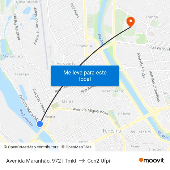 Avenida Maranhão, 972 | Tmkt to Ccn2 Ufpi map